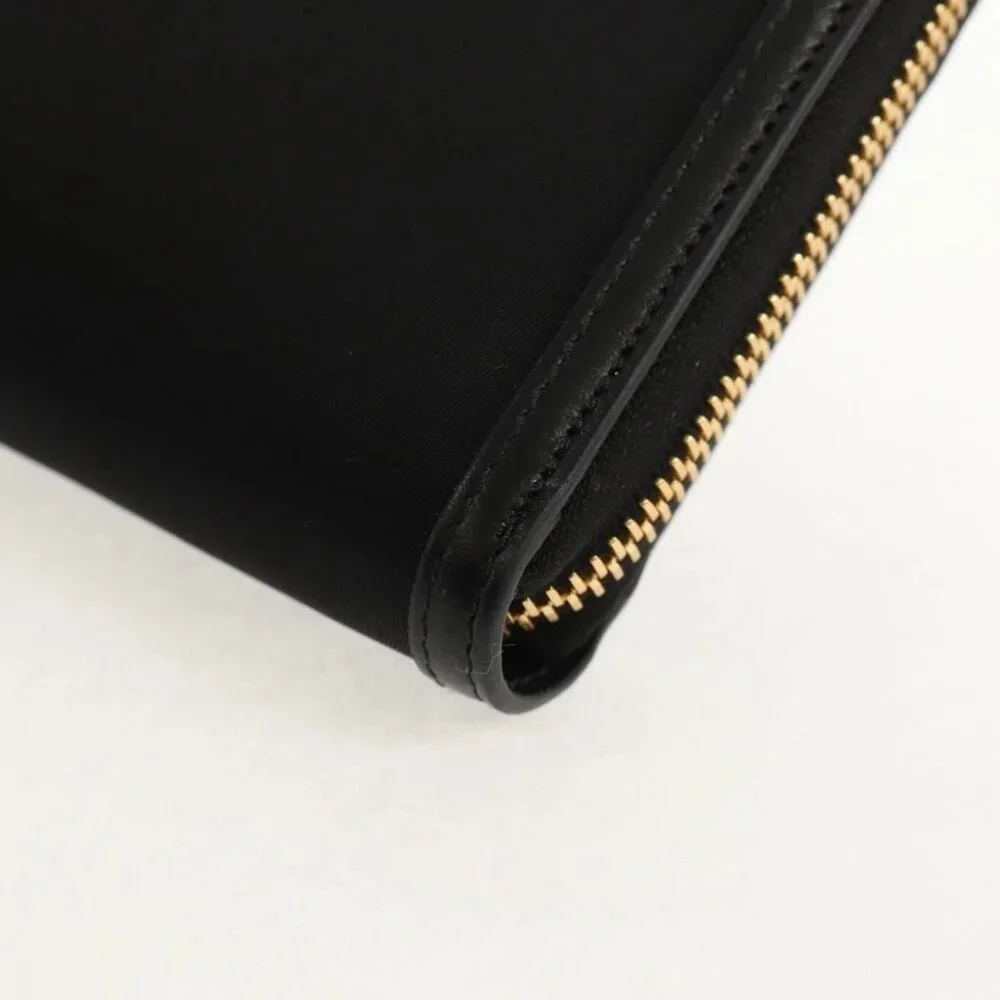 PRADA Long Wallet Leather Nylon Black Gold 1ML506 Auth am10026V - Picture 3 of 16